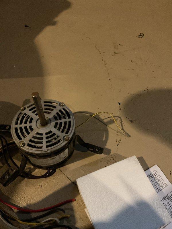 Responded to no cooling call where system was completely shut down due to blower motor failure. Upon arrival, diagnosed failed blower motor assembly that had ceased operation, preventing air circulation through the HVAC system. Removed and replaced defective blower motor with new unit, reconnected all electrical connections, tested system operation, and verified proper airflow restoration to address urgent cooling needs for occupant with respiratory concerns.