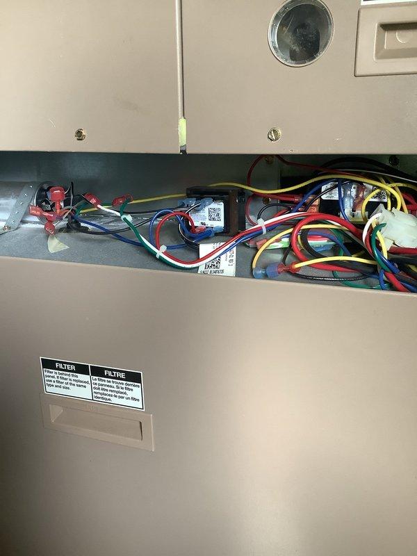 Completed preventive maintenance service on 3-year-old packaged HVAC unit for MVP customer. Performed comprehensive system inspection including electrical connections, control components, and wiring compartment. Filter was found heavily soiled with significant dust and debris accumulation, restricting airflow. Replaced dirty filter to restore proper system operation and efficiency. All electrical connections, relays, and control modules inspected and found secure with no issues noted.