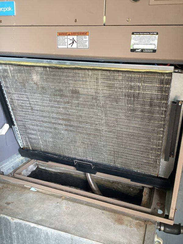 Completed preventive maintenance service on 3-year-old packaged HVAC unit for MVP customer. Performed comprehensive system inspection including electrical connections, control components, and wiring compartment. Filter was found heavily soiled with significant dust and debris accumulation, restricting airflow. Replaced dirty filter to restore proper system operation and efficiency. All electrical connections, relays, and control modules inspected and found secure with no issues noted.