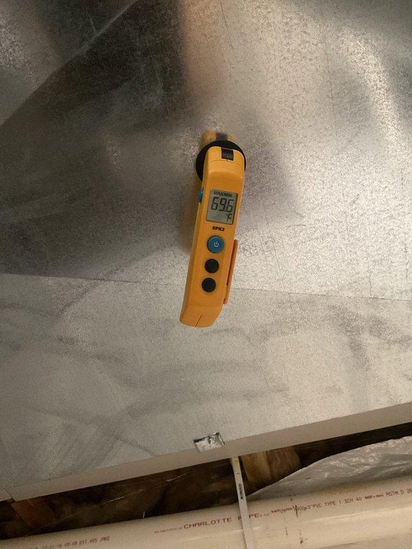 Completed preventative maintenance on a 10-year-old air conditioning system. Performed standard tune-up procedures including system inspection, temperature differential measurements showing 69°F at supply register, and airflow verification reading 495 CFM at ductwork. Unit operating within normal parameters with no deficiencies noted at time of service.