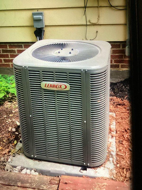 Performed comprehensive tune-up on five-year-old Lennox air conditioning system. Inspected outdoor condenser unit, verified proper installation on concrete pad, checked electrical connections and refrigerant levels, and examined ductwork components for wear and integrity. Unit found to be operating within normal parameters with no significant issues identified.