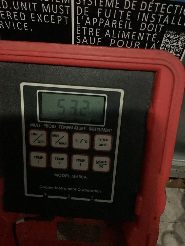 Performed diagnostic on no-cooling air conditioning system and discovered severe refrigerant leak in attic space. Pressurized system with nitrogen to 400 psi to locate leak source; pressure dropped immediately in under one minute with audible screeching sound indicating major line set breach. Determined that copper line set was punctured by roofing nail during recent roof work performed by third-party contractor. Assessed existing line set as undersized for proper system operation. Recommended complete line set replacement from outdoor unit through attic to indoor furnace, followed by system recharge with R-454B refrigerant to restore cooling function.