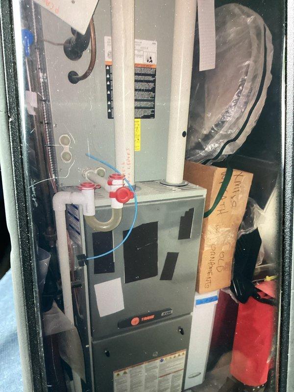 Completed comprehensive air conditioning tune-up on 13-year-old HVAC system, including inspection of evaporator coil which showed normal dust accumulation, verification of all electrical connections at panel box, and assessment of refrigerant lines and ductwork. Installed complimentary carbon monoxide detector and confirmed all system components operating within manufacturer specifications.