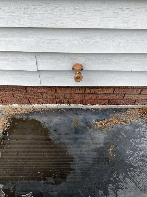 Removed two existing exterior hose bibs and installed two Woodford frost-free sillcocks to prevent freezing damage during cold weather. Work included accessing crawlspace areas, removing old fixtures, properly securing new frost-free units to exterior siding above foundation level, and ensuring proper drainage angle to prevent water retention in the valve body. Total installation time was approximately 3.5 hours.