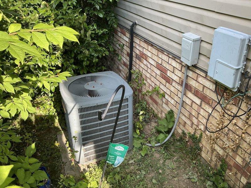 Conducted estimate for replacement of 18-year-old Goodman air conditioning system. Evaluated existing outdoor condensing unit showing signs of age and weathering, assessed refrigerant lines and electrical connections, and provided replacement quote for updated equipment. Customer approved proceeding with system replacement to improve cooling efficiency and reliability.