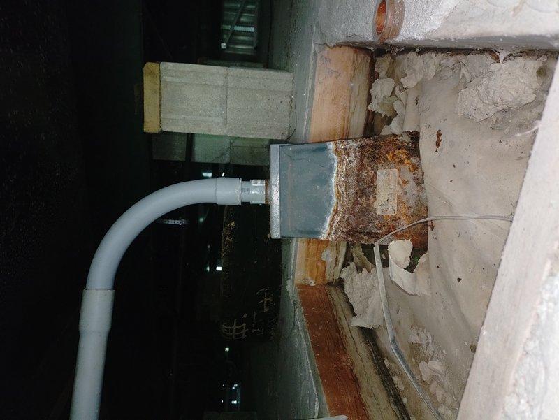 Responded to no power condition affecting half of residence following previous intermittent flickering issue. Upon investigation, discovered severely corroded and rusted electrical junction box in basement utility area with significant deterioration compromising electrical connections. The extensive rust and oxidation on the metal enclosure indicated long-term moisture exposure, which was causing intermittent contact issues that progressed to complete power loss. Documented conditions with photos showing the failed electrical components and surrounding infrastructure deterioration requiring immediate attention for safe restoration of power to affected circuits.