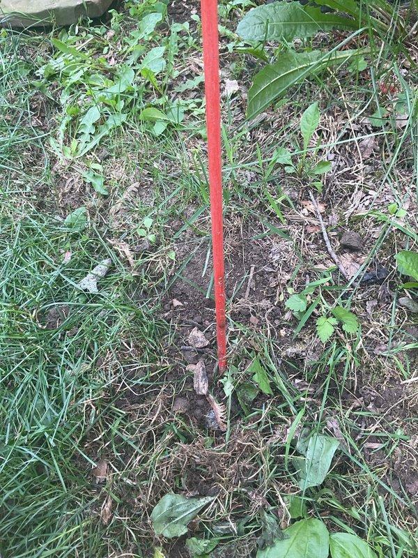 Returned to site to complete proper installation of grounding system. Installed ground rods to required depth per electrical code specifications. Connected and secured grounding wire to establish proper electrical ground path for the service. Verified all grounding components were properly bonded and met code requirements. Work completed as specified.