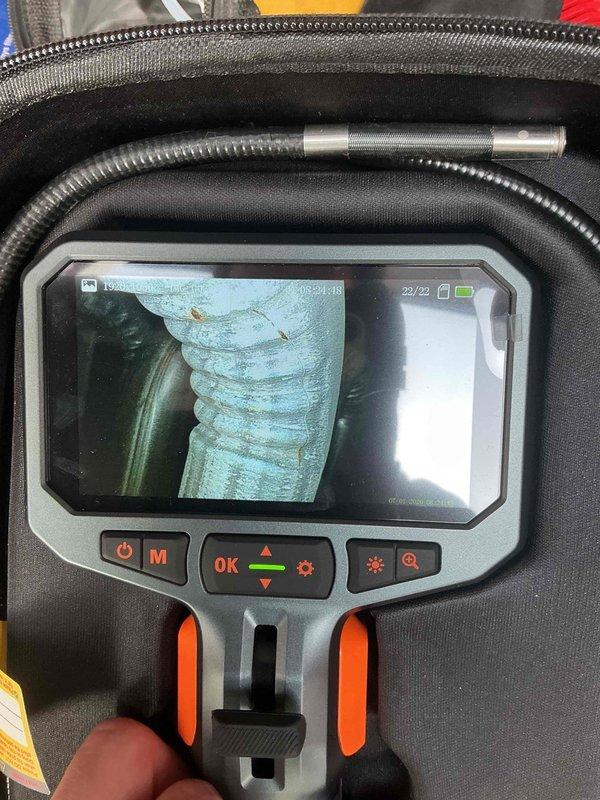 Performed routine maintenance on a 5-year-old Lennox air conditioning system. Completed standard tune-up procedures including inspection of the outdoor condenser unit, refrigerant lines, and electrical disconnect. Utilized borescope camera to inspect internal ductwork and evaporator coil for cleanliness and proper operation.