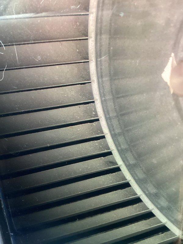 Completed scheduled AC tune-up including inspection of evaporator coil and blower assembly. System components showed normal dust accumulation; all mechanical elements operating within specifications at time of service.