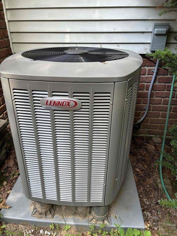 Completed preventative maintenance on Lennox outdoor condenser unit per MVP contract agreement. Unit inspected and found in good operational condition with no issues reported or identified. All components functioning properly, condenser coils checked, and equipment photographed for service records.