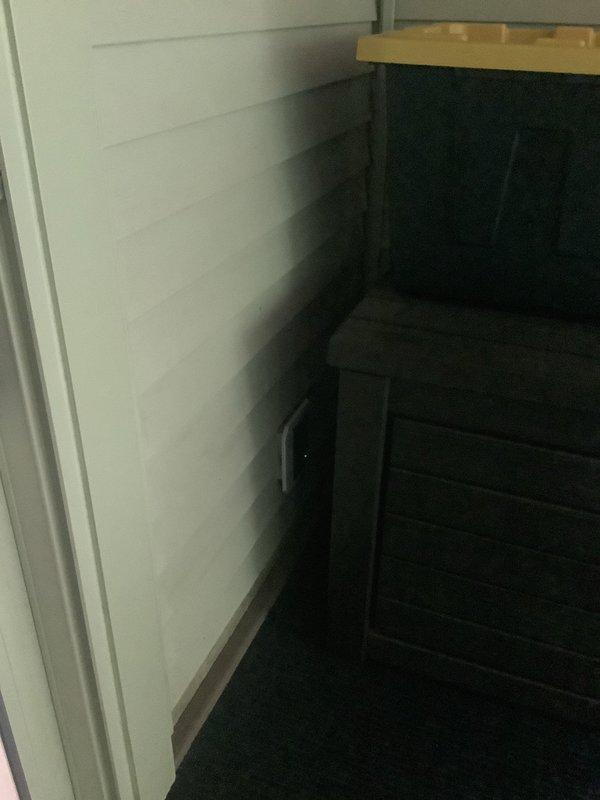 Installed two new GFCI-protected outlets in sunroom, one on each side of sliding glass door, mounted in exterior-rated surface mount siding blocks. Pulled power from existing interior outlet adjacent to door and from utility room outlet beneath workbench, converting junction box to old work style as needed to facilitate wire routing through exterior wall. Replaced malfunctioning GFCI receptacle and damaged weatherproof cover on deck, verified device was wired line-side only with no downstream load protection.