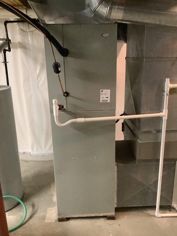 # HVAC Service Completed

Responded to no-cooling call on 9-year-old Trane XR13 3.5-ton air conditioning system. Customer reported complete system failure with outdoor condenser fan not operating, no compressor noise, and no airflow from supply vents. 

Upon arrival, performed visual inspection of outdoor condenser unit and indoor air handler. Verified power supply to equipment and checked thermostat settings. Tested electrical connections at disconnect box and confirmed 240V supply to condensing unit. 

Diagnostic testing revealed failed dual run capacitor preventing condenser fan motor and compressor from starting. Measured capacitance values showing capacitor completely out of specification. Removed defective capacitor and installed new OEM-equivalent dual run capacitor with proper microfarad ratings for both fan motor and compressor circuits.

Restored power to system and verified proper startup sequence. Confirmed condenser fan motor spinning at correct speed and compressor engagi