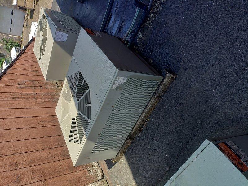 Responded to service call for non-operational electrical exhaust fan in preparation room. Documented rooftop HVAC units and RTU equipment with photographs of data tags and unit conditions as requested. All RTU units were accessible and photographed during available service window.
