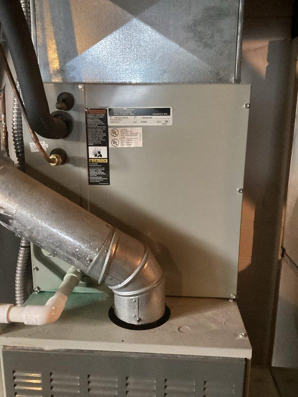 Responded to no cooling complaint on 22-year-old air conditioning system. Upon inspection, found outdoor condenser unit and indoor air handler showing signs of age and wear with visible dirt accumulation on equipment surfaces. Given the advanced age of the system and lack of cooling performance, recommended system replacement due to decreased efficiency and reliability concerns typical of units exceeding their expected service life.
