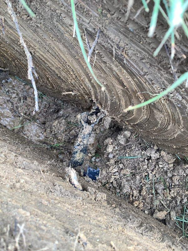 Diagnosed and replaced failed underground electrical line between first and second posts. Installed temporary line to verify integrity of circuit from second to third post. Excavated 46-foot trench at 18-inch depth for new permanent line installation, with subcontractor responsible for dig and backfill operations but not final grading.