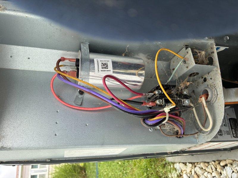 Completed routine MVP cooling maintenance visit on 12-year-old HVAC system. Performed comprehensive inspection of outdoor condensing unit, verifying capacitor connections and motor assembly condition. Inspected attic ductwork system, confirming proper insulation wrapping and flexible duct integrity throughout accessible areas. All components found operating within normal parameters for system age.
