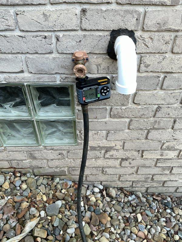 Responded to callback for exterior hose bib experiencing water leakage and spraying issues approximately 8 months after initial installation. Upon arrival, inspected the frost-free outdoor spigot mounted to brick exterior wall and identified failure causing uncontrolled water discharge. Performed diagnostic evaluation of the copper fitting assembly and associated connections. Addressed the defective component under warranty coverage, resolving the water spray condition and restoring proper function to the outdoor water supply fixture.