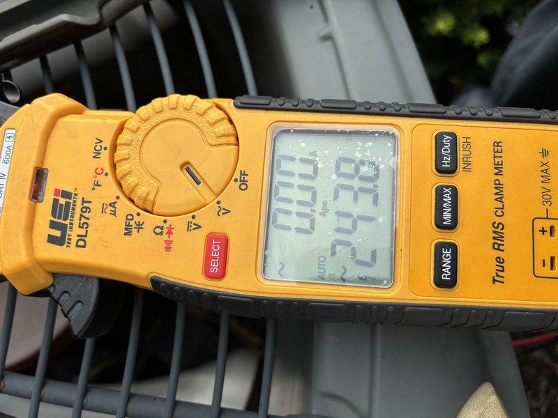 Performed routine air conditioning tune-up and preventative maintenance on residential cooling system. Conducted comprehensive system diagnostics including electrical measurements using clamp meter to verify proper amperage draw and voltage levels at outdoor condensing unit. All readings were within manufacturer specifications, and no issues or deficiencies were identified during inspection.