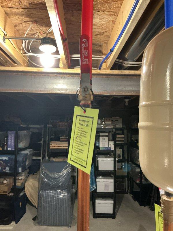 Installed a new 50-gallon Bradford White electric water heater with expansion tank in basement utility area. Completed all necessary copper piping connections, installed expansion tank, attached emergency shut-off tag, and staged unit with water heater installation kit. System tested and confirmed operational upon completion.