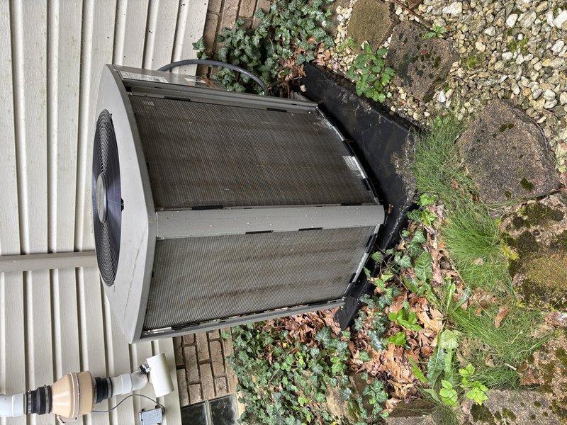 Completed MVP cooling maintenance visit on outdoor condensing units. Performed standard preventive maintenance procedures including inspection of both units, verification of proper operation, and assessment of surrounding conditions. Noted vegetation growth around equipment that may require future attention to maintain adequate airflow and accessibility for service.
