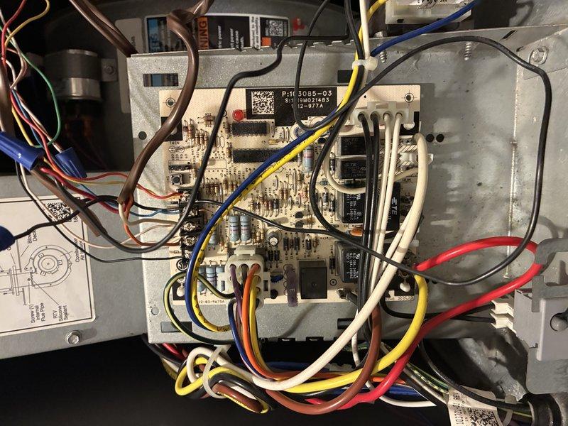 Completed comprehensive AC tune-up on seven-year-old air conditioning system. Performed standard maintenance inspection including filter assessment, which showed moderate dust accumulation and debris collection across mesh surface. Inspected control board and electrical connections, verifying all wire terminations secure and circuit board components functioning properly. System operational and ready for cooling season.