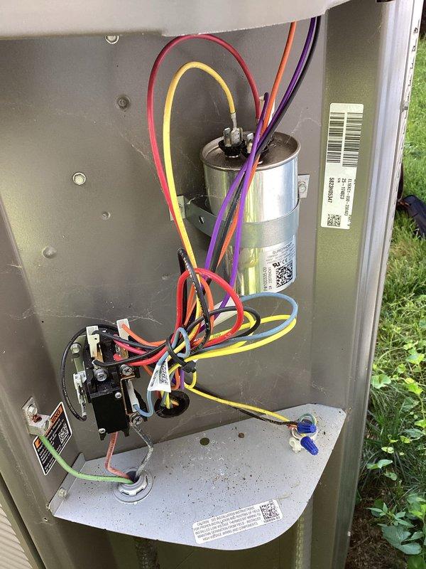 Completed MVP cooling maintenance visit on residential HVAC system. Performed comprehensive inspection of Lennox furnace unit and outdoor condensing unit, verifying proper operation of all components. Inspected electrical compartment of outdoor unit, checking capacitor connections, contactor functionality, and all wire terminations for security and proper voltage. Verified condensate drain lines are clear and functioning correctly. All system components operating within normal parameters with no deficiencies noted at time of service.