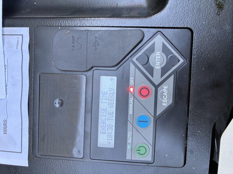 Responded to follow-up service call regarding generator connectivity and exercise schedule issues. Successfully reprogrammed generator controller to restore weekly exercise test from Saturday back to original Tuesday schedule as requested. Verified all control panel settings and indicator lights functioning properly. Generator WiFi connectivity remains non-operational; further troubleshooting required to establish proper network connection with updated system.