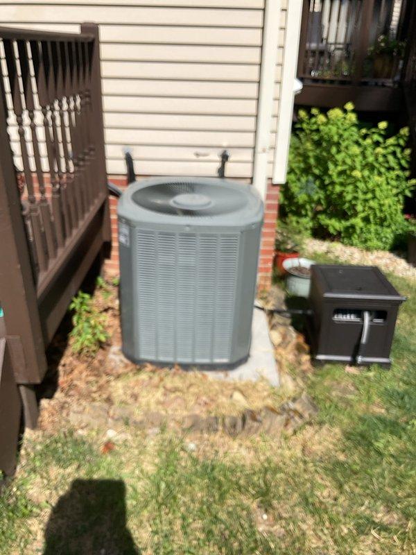 Responded to service call for 16-year-old residential air conditioning system with non-operational condenser fan. Upon inspection, diagnosed failed capacitor preventing fan motor operation. Replaced defective dual-run capacitor with properly rated unit, restoring full system functionality and verifying proper fan operation before departure.