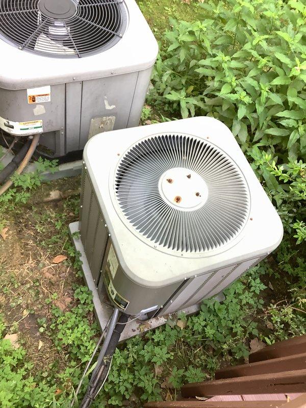 Completed estimate for air conditioning system replacement due to no cooling condition. Existing furnace was recently replaced and remains in service. Evaluated outdoor condenser unit showing signs of age and weather exposure, with visible rust staining on fan grille and cabinet wear. Assessed indoor air handler and associated refrigerant lines, condensate drainage, and electrical connections. Provided comprehensive replacement quote for new AC system to restore cooling functionality while integrating with recently installed furnace.