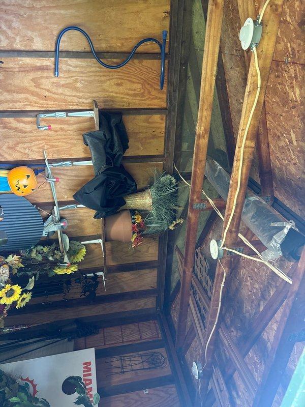 Installed new weather-resistant sub panel on utility pole with new wiring run through conduit to supply power and lighting. Ran new electrical service to shed and replaced outdated Federal Pacific panel with new sub panel. Installed weatherproof light fixture boxes inside shed to complete electrical upgrade.