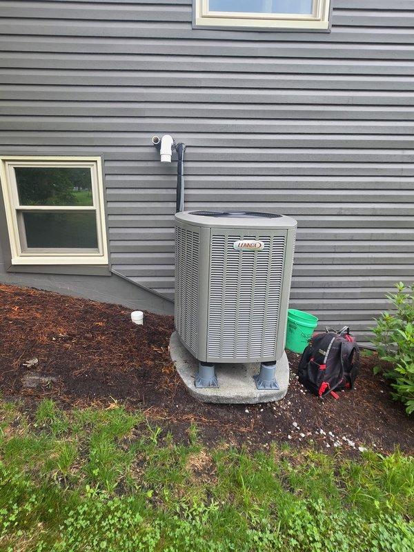 Completed comprehensive annual maintenance and tune-up on a one-year-old Lennox air conditioning system. Performed full inspection of outdoor condenser unit and indoor furnace components, verified refrigerant lines and electrical connections, checked system operation, and documented equipment condition with photographs. All components found to be in good working order with no issues identified during the maintenance visit.