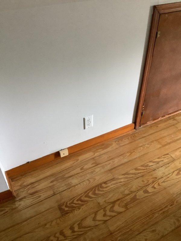 Upgraded 21 two-prong outlets to GFCI receptacles throughout multiple floors of the residence, excluding the refrigerator outlet. Installed wire mold extension boxes on outlet boxes with insufficient depth to accommodate GFCI devices. Two-person crew completed the electrical safety upgrade in approximately six hours.