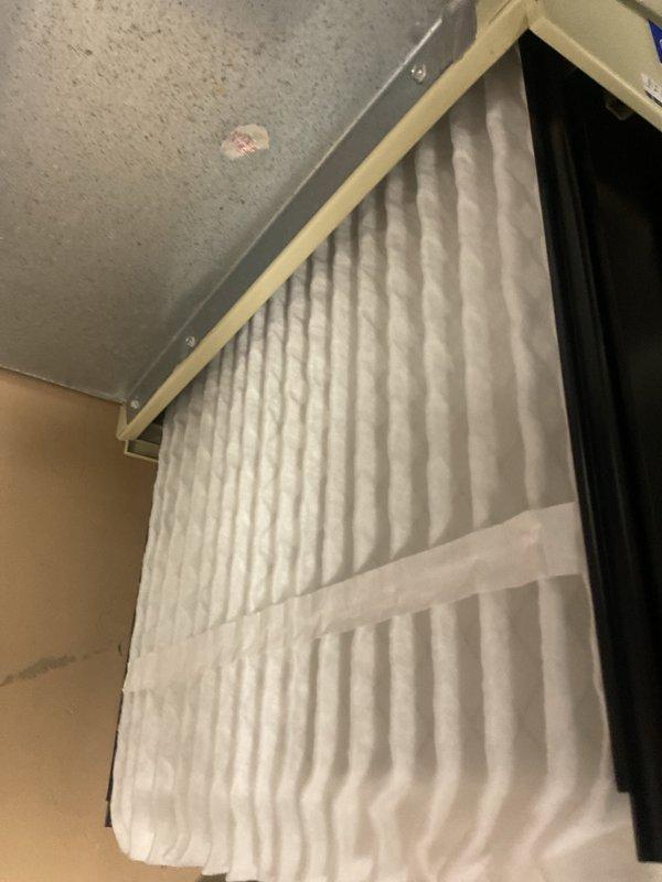 Completed MVP cooling maintenance visit on HVAC system. Performed system diagnostics using digital measuring instruments to verify temperature and pressure readings at ductwork connections. Inspected and documented pleated air filter condition in return air grille, which was found to be clean and properly seated in mounting frame. All system components operating within normal parameters.