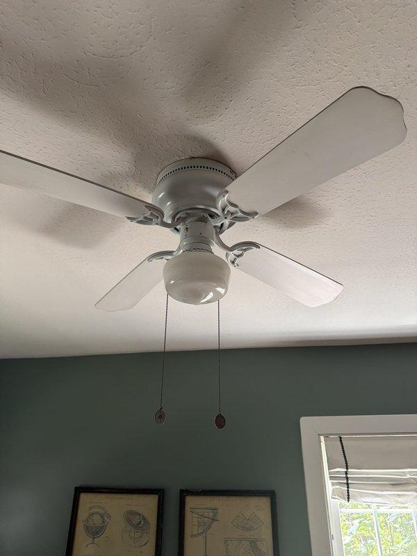 Completed installation of four ceiling fans and two light fixtures throughout the residence. Replaced existing fixtures with new low-profile ceiling fan units featuring integrated lighting and dual pull-chain controls for fan and light operation. Installed timer control for garage lighting circuit to provide automated operation. All fixtures were properly wired, secured to junction boxes, and tested for safe operation. Provided consultation regarding whole-house generator installation options for future consideration.