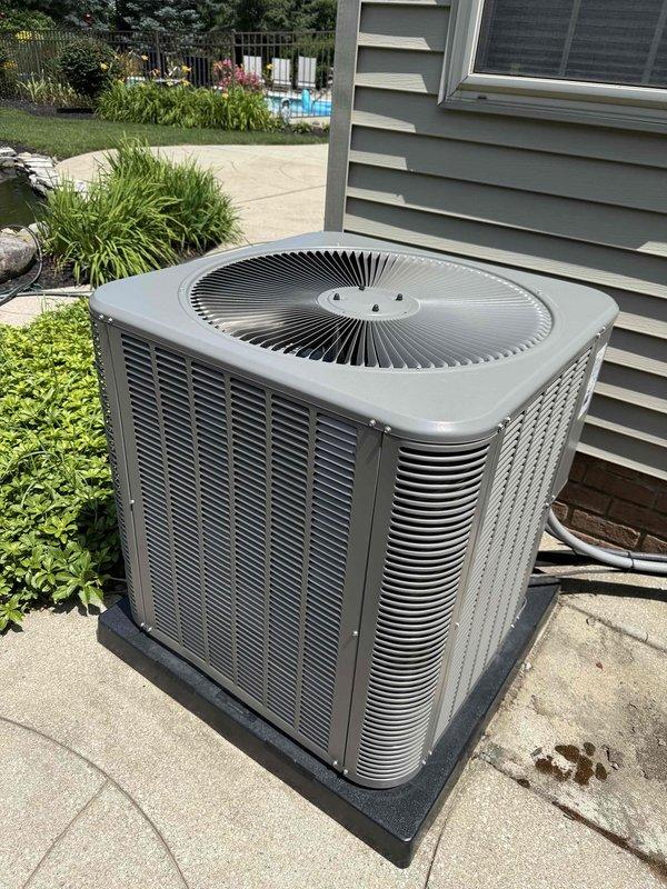 Completed MVP cooling maintenance visit after resolving scheduling communication issues. Performed comprehensive system inspection of outdoor condenser unit and indoor air handler, including blower assembly evaluation. Unit found in operational condition with all components functioning properly; documented equipment status with photographic records for service history.