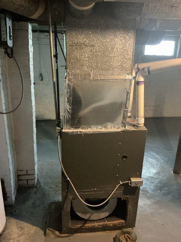 Responded to service call for gas line pressure loss issue. Performed diagnostic inspection of existing gas piping system and identified leak preventing proper pressure maintenance. Conducted pressure test to locate and verify source of gas line failure. Assessed basement mechanical room gas infrastructure serving HVAC furnace unit and evaluated condition of gas supply piping. Additionally provided estimate for new gas line installation to extend service to upper level of residence per customer request.