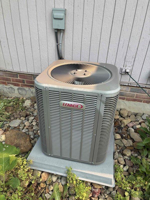 Completed preventive maintenance cooling visit on 6-year-old Lennox air conditioning system. Performed comprehensive system inspection including electrical measurements with clamp meter, verified proper amperage draw, and confirmed outdoor condenser unit operational status. All components functioning within normal parameters; unit operating efficiently with no deficiencies noted.