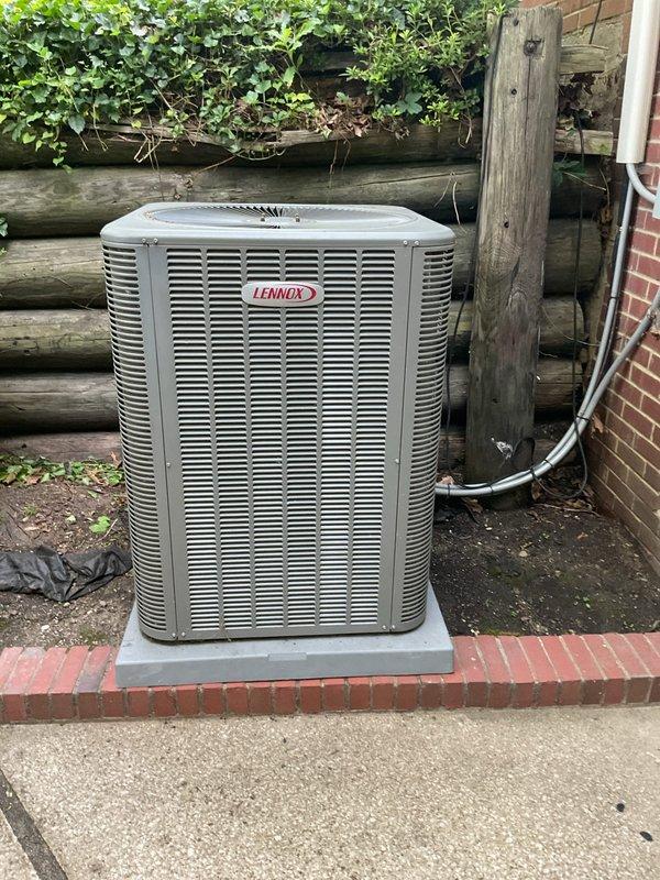 Completed scheduled preventive maintenance on a 4-year-old Lennox air conditioning condenser unit. Performed comprehensive system inspection including visual examination of electrical components, capacitor, control board connections, and refrigerant lines. Verified proper operation of all mechanical and electrical components, confirmed unit is functioning within normal parameters.