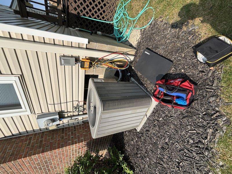 Completed routine maintenance on 3-year-old residential air conditioning system. Identified severely clogged air filter with heavy dust and debris accumulation affecting system efficiency. Inspected outdoor condenser unit and evaluated ductwork condition to determine need for professional duct cleaning services.