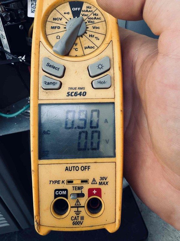 Completed routine cooling system maintenance on air conditioning unit. Performed electrical diagnostics using digital multimeter to verify proper amperage draw and voltage levels across system components. Inspected control boards and wiring harness within unit housing, confirming all electrical connections secure and circuitry functioning within normal parameters. System tested and operating efficiently with no deficiencies noted.