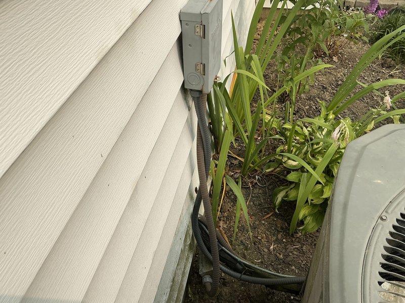 Responded to no cooling complaint and performed system evaluation. Documented existing outdoor condensing unit and electrical disconnect configuration. Provided estimate for complete HVAC system replacement.