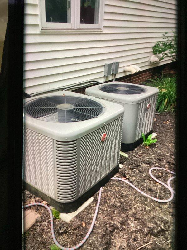 Completed preventive maintenance service on two outdoor air conditioning condenser units. Performed comprehensive inspection of both systems including cleaning of condenser coils, checking refrigerant lines and electrical connections, and verifying proper operation of all components. Both units are functioning within normal parameters and ready for the cooling season.