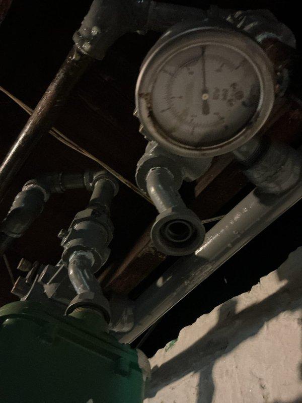 Performed air pressure test on residential gas piping system to verify system integrity and identify any potential leaks. Inspected gas line valves, fittings, and connections throughout the system, including main shut-off valves and branch line components in the basement utility area. Test confirmed system held pressure within acceptable parameters, with no parts requiring replacement or repair at this time.