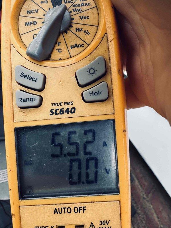 Completed BS-MVP cooling maintenance visit on 9-year-old system. Performed comprehensive system diagnostics using digital multimeter to verify electrical parameters and capacitor readings. All measurements within manufacturer specifications. System operating properly with no issues identified during inspection.