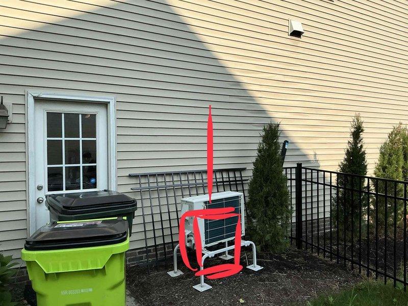 Confirmed estimate for mini split installation in residential garage. Assessed existing garage space with unfinished drywall and identified optimal placement for indoor unit. Evaluated exterior mounting location for condenser unit on side of house near existing HVAC equipment. Verified electrical requirements and discussed installation timeline with customer for scheduled appointment.