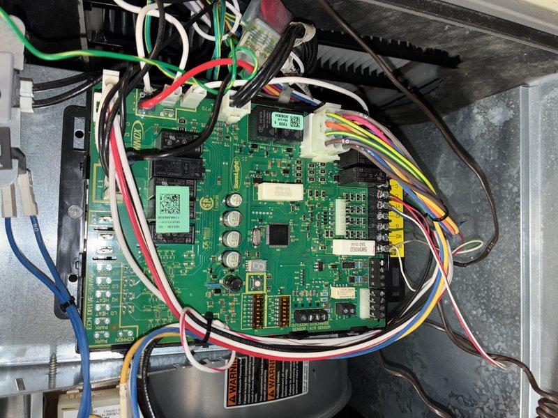 Completed routine maintenance visit on air conditioning system over 10 years old. Inspected control board with all wire connections secure and operational, verified clean air filter condition, and confirmed system operating within normal parameters.