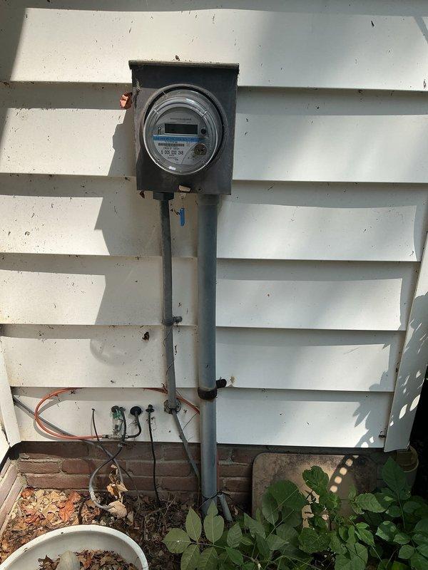 Responded to utility company notification regarding damaged meter socket. Inspected exterior electrical meter installation and associated conduit system. Repaired meter socket assembly to restore proper functionality and ensure safe electrical connections. Verified all conduit fittings, mounting brackets, and weatherhead components were secure and code-compliant following repair completion.