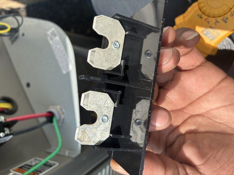 Completed MVP cooling maintenance visit on residential HVAC system. Performed electrical diagnostics using digital clamp meter to verify proper voltage and amperage readings at the unit. Inspected and tested the contactor assembly, examining contact points for wear, pitting, and proper operation. Both contact points showed normal wear patterns consistent with regular use. Verified all electrical connections at the blower motor assembly and confirmed proper wire terminations. System operating within normal parameters with no immediate service needs identified.