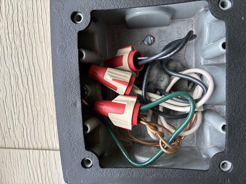 Responded to failed electrical inspection for previously backfilled trench installation. Corrected improper grounding on exterior junction box and remediated faulty wire connections to meet code requirements. Verified all wire terminations were properly secured with appropriate connectors, ensured proper grounding conductor installation, and confirmed junction box mounting met NEC standards for exterior electrical installations.