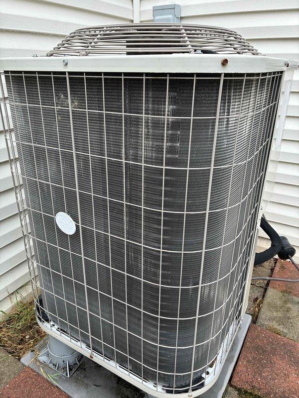 Completed MVP recurring cooling maintenance visit on residential outdoor condensing unit. Performed comprehensive system inspection including electrical control panel, capacitor, contactors, and wiring connections; verified proper operation of all components and documented unit condition with photos showing organized wire routing and functional electrical systems.